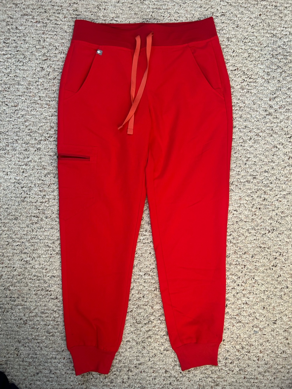 Figs Scrub Pants Size XS Color Pop Red PO# 3672 Like new